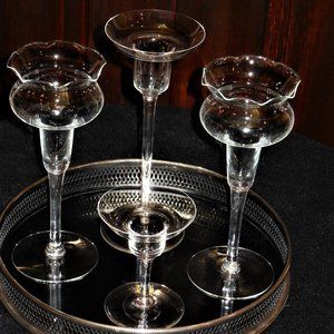 Candleholders Yugoslavian Crystal  Set of 4